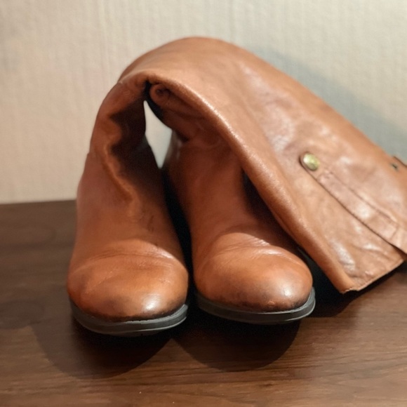 SAM EDELMAN  Penny Whiskey Brown Leather Zip Riding Boots Womens Size 9M - Picture 4 of 15